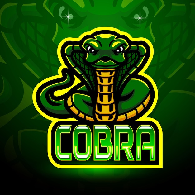 Design de mascote de logotipo cobra esport