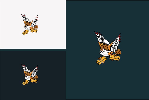 Design de mascote do vetor de cores de águia