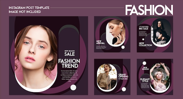 Design de moda na postagem de modelo de mídia social