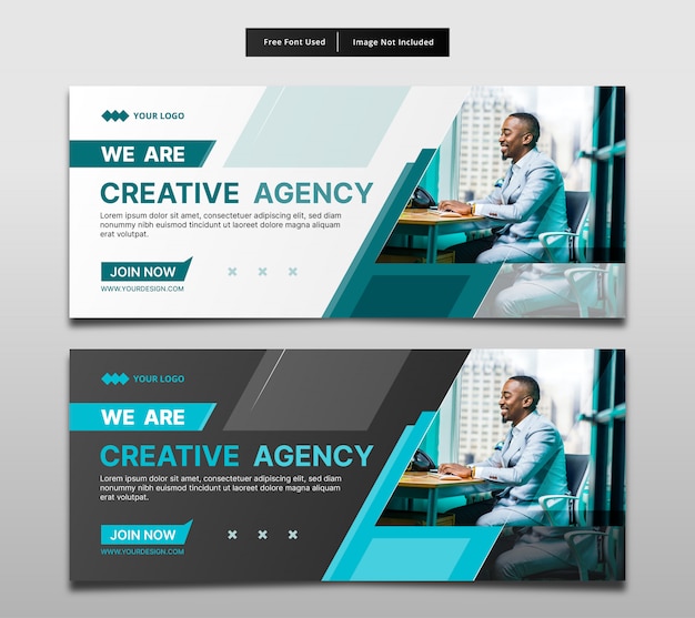 Vetor design de modelo de agência criativa de banner.