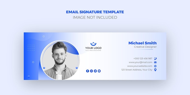 Design de modelo de assinatura de e-mail corporativo criativo