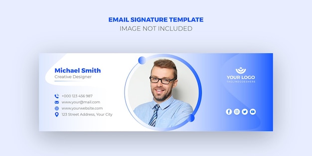 Design de modelo de assinatura de e-mail corporativo criativo