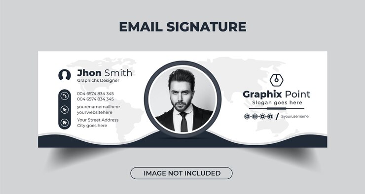 Design de modelo de assinatura de e-mail da empresa ou rodapé de e-mail e capa pessoal do Facebook Premium Vector