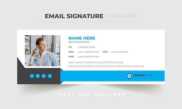 Design de modelo de assinatura de e-mail limpo e profissional