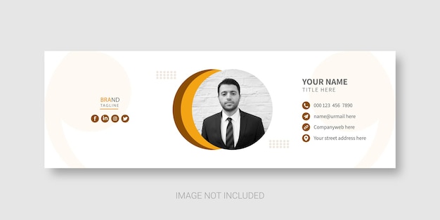 Design de modelo de assinatura de e-mail moderno e corporativo ou rodapé de e-mail e capa de mídia social pessoal