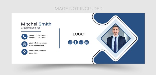 Design de modelo de assinatura de e-mail ou modelo de capa do Facebook