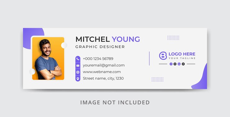 Vetor design de modelo de assinatura de email ou rodapé de email e modelo de banner de capa do facebook vetor premium