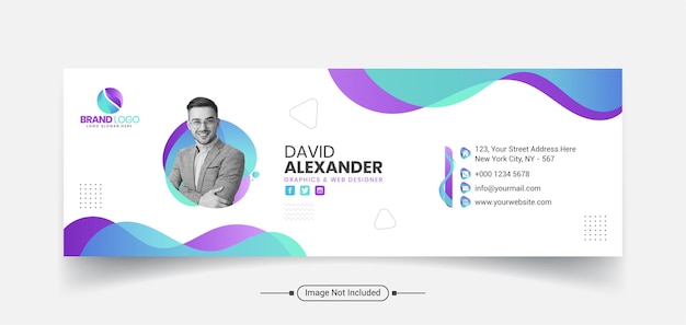 Design de modelo de assinatura de email profissional