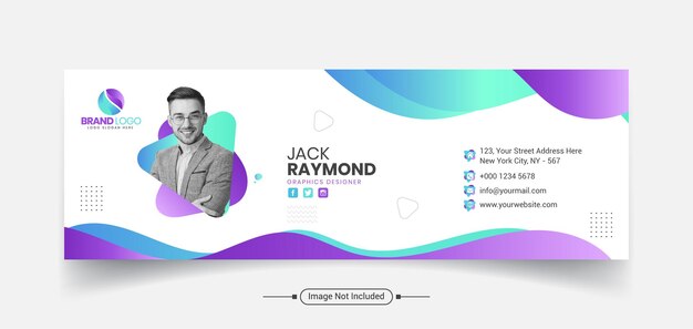 Design de modelo de assinatura de email profissional