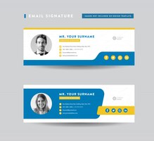 Design de modelo de assinatura de email | rodapé do email | capa pessoal de mídia social