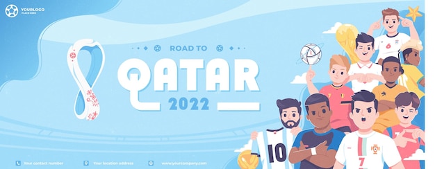 Design de modelo de banner da copa do mundo de qatar 2022