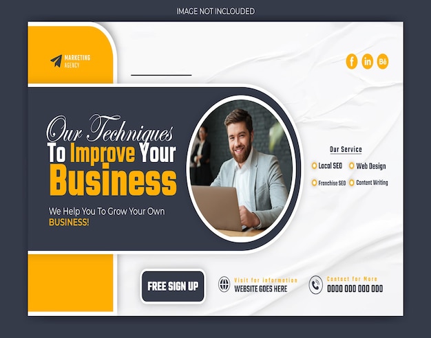 Design de modelo de banner da web de marketing digital