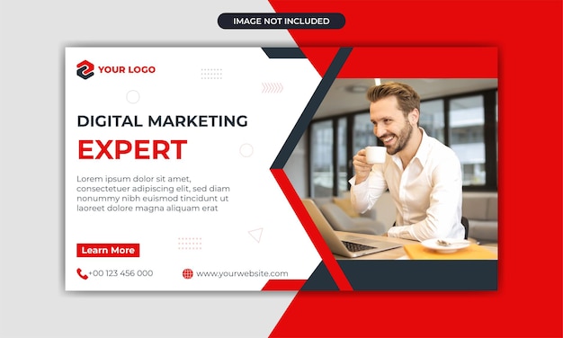 Design de modelo de banner da web de marketing digital