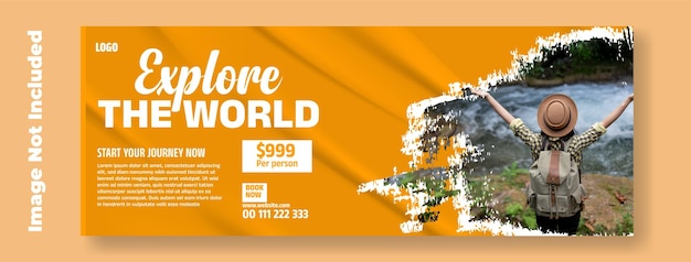 Design de modelo de banner da web de viagens