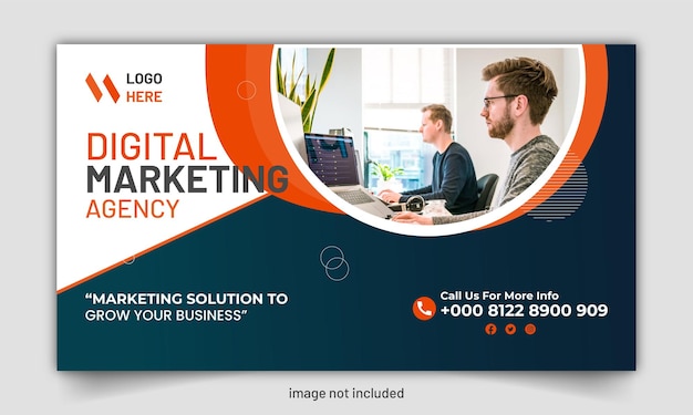 Design de modelo de banner de agência de marketing digital