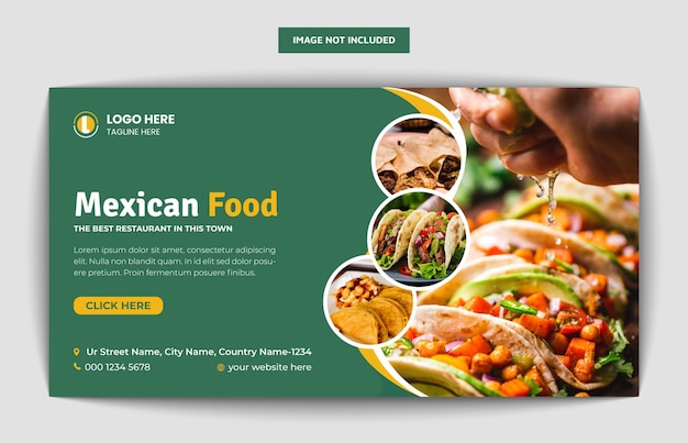 Design de modelo de banner de comida mexicana saborosa