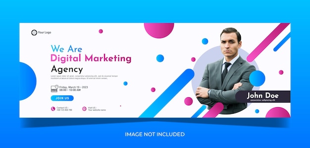 Design de modelo de banner de conferência de negócios para marketing de webinar