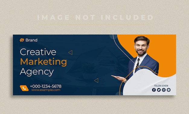 design de modelo de banner de facebook de agência de marketing criativo
