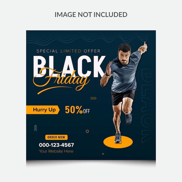 Design de modelo de banner de mídia social black friday