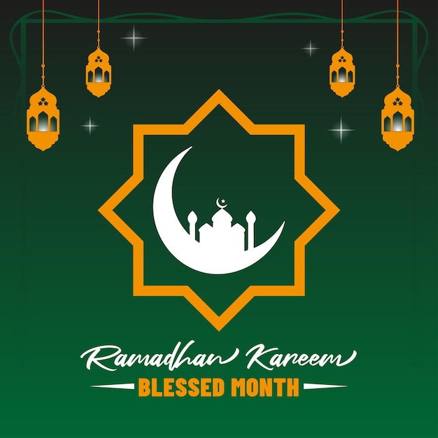 Vetor design de modelo de banner de mídia social do ramadã