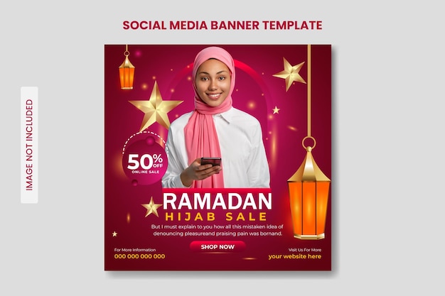 Vetor design de modelo de banner de moda especial do ramadã para postagem em mídia social