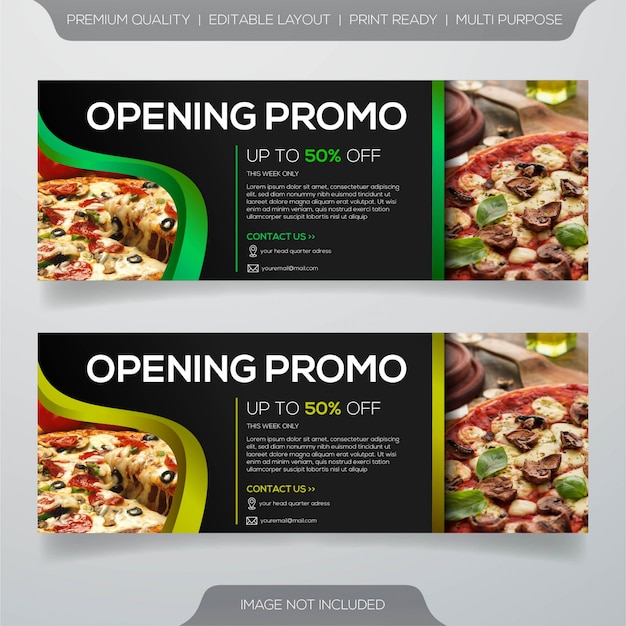 Design de modelo de banner de pizza restaurante italiano