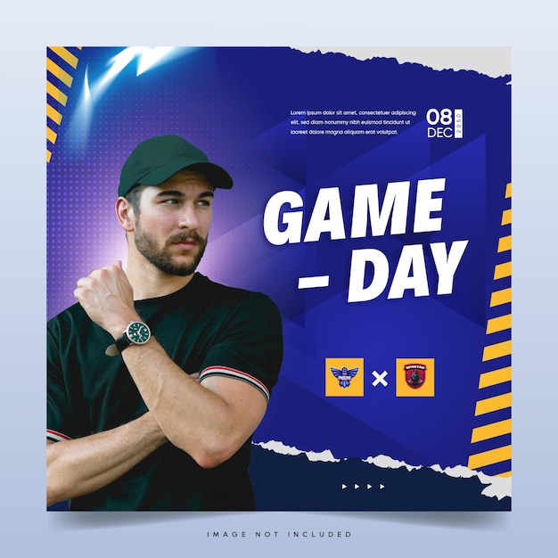 Vetor design de modelo de banner de postagem de mídia social esport gameday