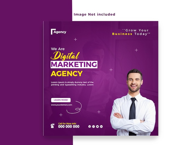 Design de modelo de banner de postagem do instagram de agência de marketing digital corporativo criativo