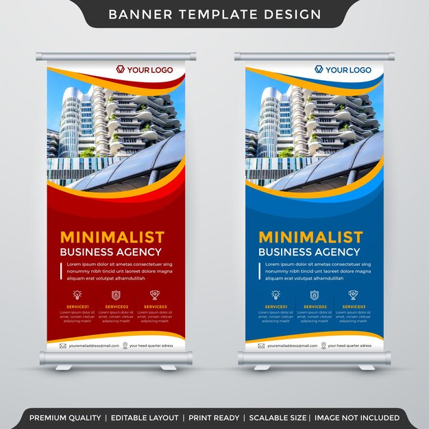 design de modelo de banner de suporte com uso de estilo abstrato para exibição de promoção