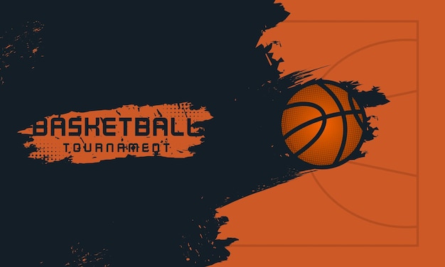 Design de modelo de banner de torneio de basquete