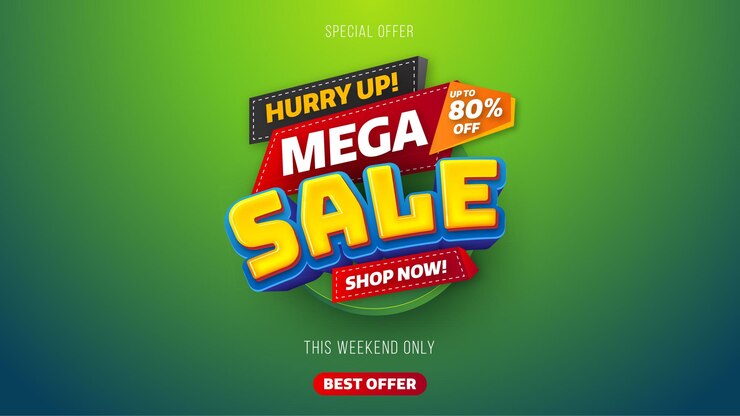 Vetor design de modelo de banner de venda com fundo geométrico oferta especial de grande venda até 80 de desconto super venda no final da temporada ilustração vetorial de banner de oferta especial
