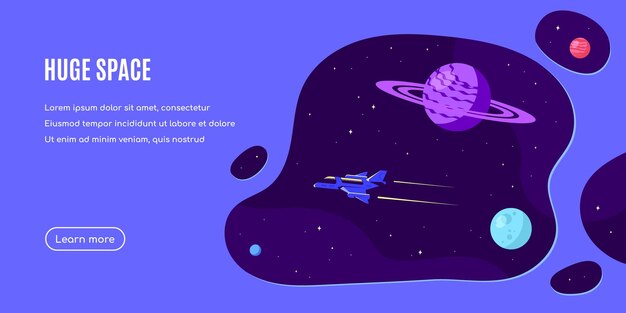 Design de modelo de banner para espaço exterior, ciência, astronomia e astrofísica