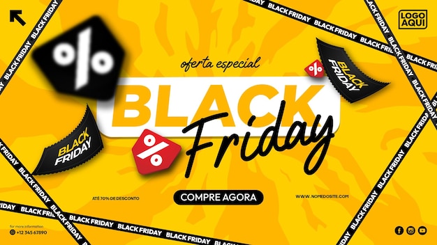 Vetor design de modelo de banner para mídia de promoção de produtos de sexta-feira negra