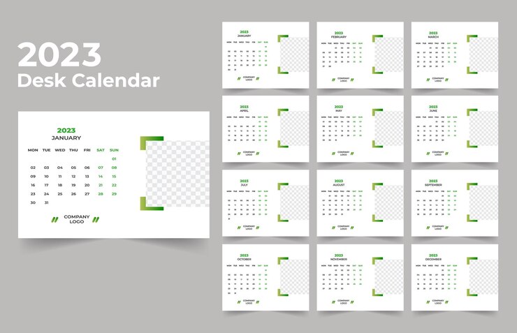 Design de Modelo de Calendário de Mesa 2023