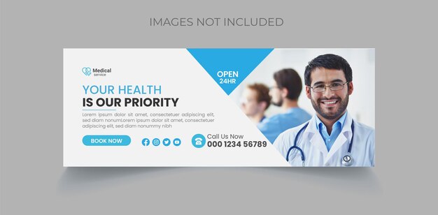 design de modelo de capa de facebook de hospital