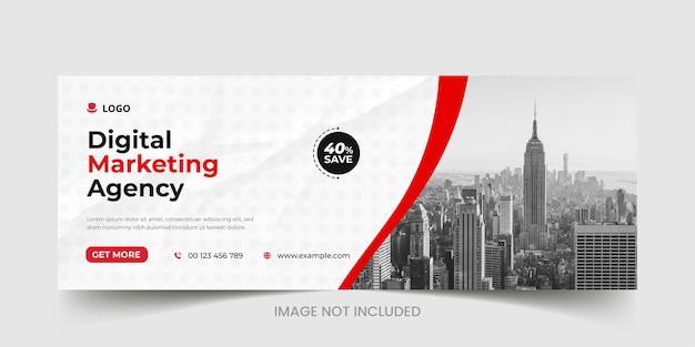 Design de modelo de capa de facebook de mídia social de negócios de marketing digital