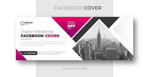 Design de modelo de capa do facebook de marketing empresarial digital