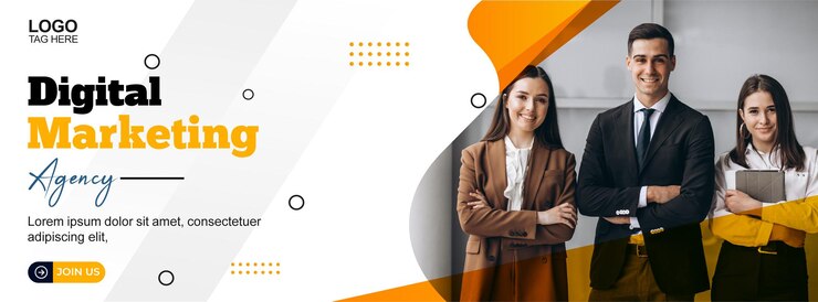 Design de modelo de capa e banner da web para marketing digital