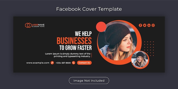 Vetor design de modelo de capa para facebook marketing digital de negócios