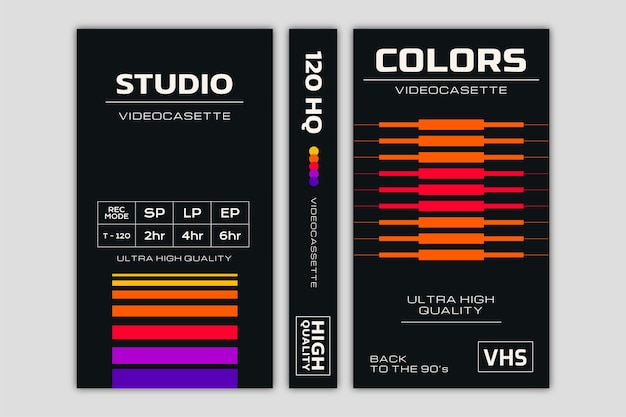 Vetor design de modelo de capa vhs