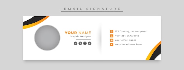 Design de modelo de cartão de assinatura de e-mail profissional ou rodapé de e-mail