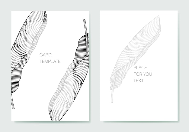 Vetor design de modelo de cartão romântico de casamento tropical invtaion