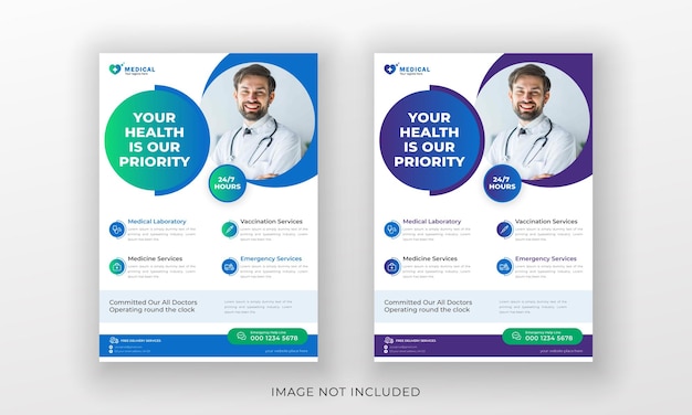 Design de modelo de cartaz de folheto de saúde médica criativa