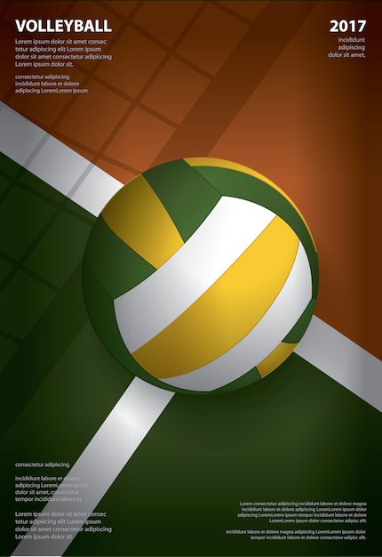 Design de modelo de cartaz de torneio de voleibol