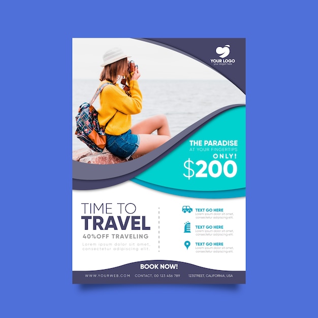 Design de modelo de cartaz de viagens