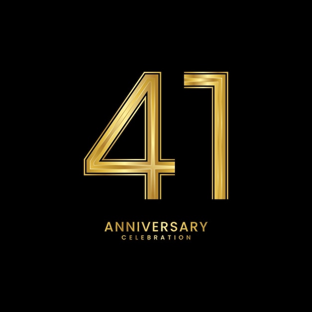 Design de modelo de celebração do 41º aniversário com ilustração de modelo vetorial de números dourados