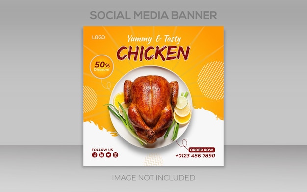 Design de modelo de comida de mídia social de frango