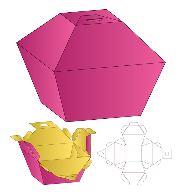 Design de modelo de corte de caixa de embalagem. mock-up 3d