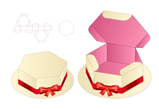 Vetor design de modelo de corte de caixa de embalagem. mock-up 3d