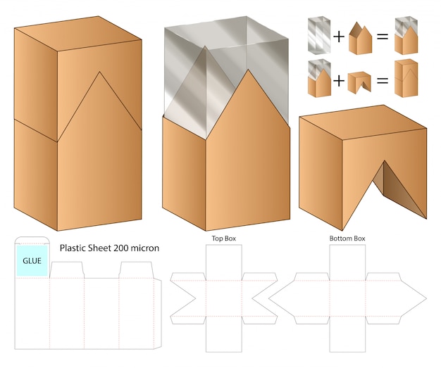 Design de modelo de corte de caixa de embalagem. modelo 3d